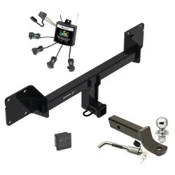 Trailer Tow Hitch For 21-27 Mercedes GLE SUV All Models Deluxe Package w/ Zero Contact Wiring Harness Kit and 2" Ball Mount and Lock