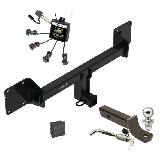 Trailer Tow Hitch For 21-27 Mercedes GLE SUV All Models Deluxe Package w/ Zero Contact Wiring Harness Kit and 2" Ball Mount and Lock