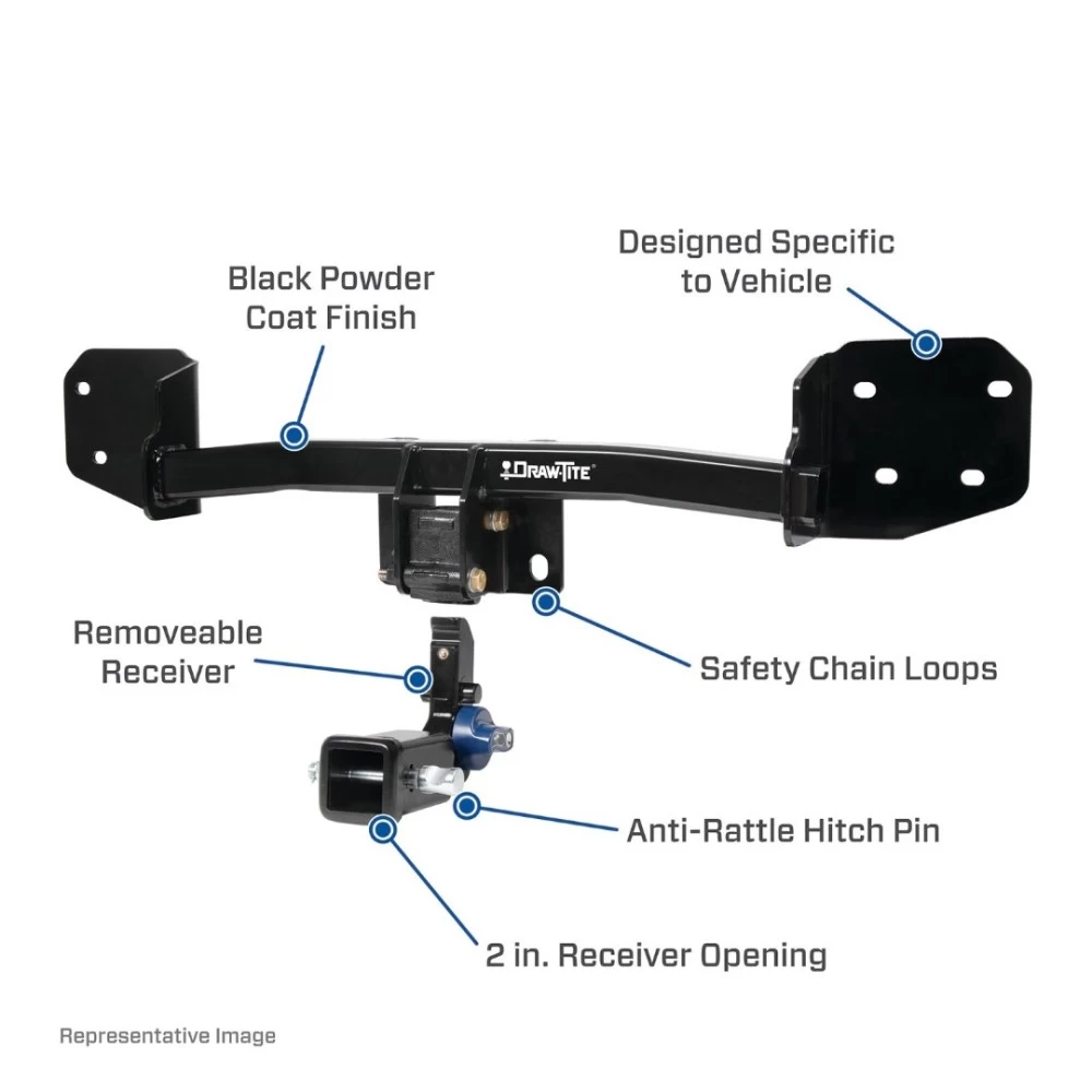 Trailer Tow Hitch For 18-27 Audi Q5 SQ5 All Models Hidden Removable 2" Receiver Deluxe Package Wiring 2" Ball Mount and Lock