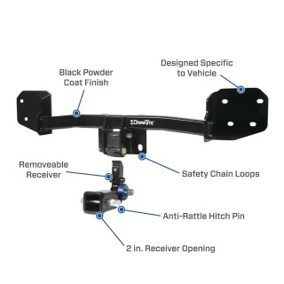Trailer Tow Hitch For 16-24 Volvo XC90 Hidden Removable 2" Receiver w/ Plug & Play Wiring Kit Class 3 Draw-Tite