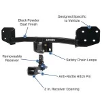 Trailer Tow Hitch For 20-22 BMW X1 w/o LED Taillights Hidden Removable 2" Receiver w/ Plug & Play Wiring Kit Class 3 Draw-Tite