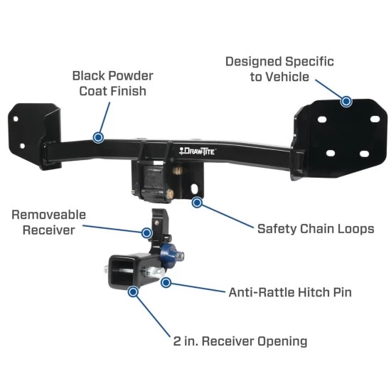 Custom Fit Trailer Hitch Wiring Harness (Requires splicing) Installation Hardware Installation Instructions 76925 119191 Draw-Tite Trailer Tow Hitch 21-22 Mercedes Benz GLE350 Hidden Removable 2" Receiver Wiring Harness Kit 21 22 2021 2022 Trailer Tow Hitch For 21-22 Mercedes Benz GLE350 Hidden Removable 2" Receiver w/ Wiring Harness Kit