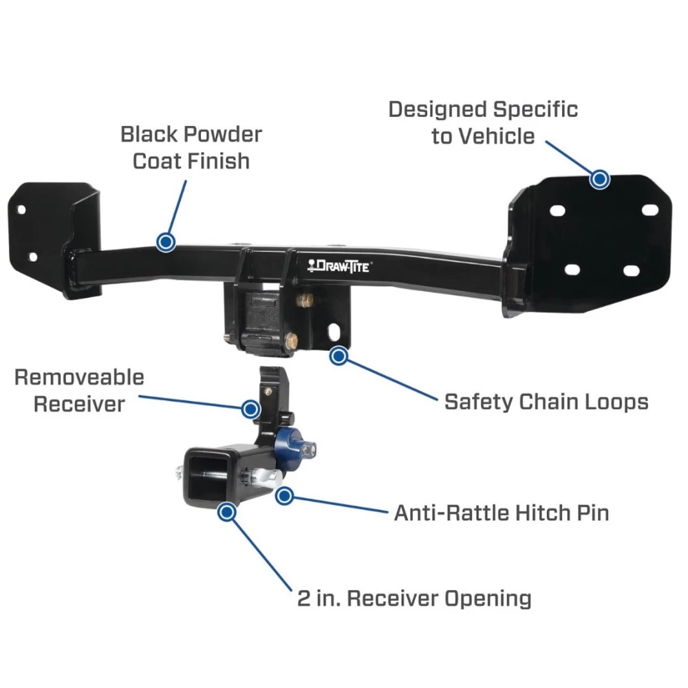 Custom Fit Trailer Hitch Removable 2” Receiver Wiring Harness (Plug & Play) 2" Drop Ball-Mount w/ Pin/Clip 2" Chrome Ball Installation Hardware Installation Instructions 76927 118467 21536 Draw-Tite Trailer Tow Hitch 19-22 Subaruester Hidde Trailer Tow Hitch For 19-24 Subaru Forester Hidden Removable 2" Receiver Complete Package w/ Wiring and 2" Ball