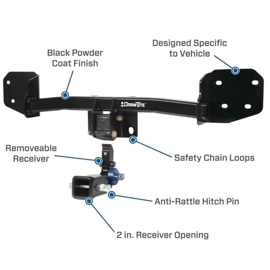 Custom Fit Trailer Hitch Removable 2” Receiver Wiring Harness (Plug & Play) 2" Drop Ball-Mount w/ Pin/Clip 2" Chrome Ball Installation Hardware Installation Instructions 76927 118467 21536 Draw-Tite Trailer Tow Hitch 19-22 Subaruester Hidde Trailer Tow Hitch For 19-24 Subaru Forester Hidden Removable 2" Receiver Complete Package w/ Wiring and 2" Ball