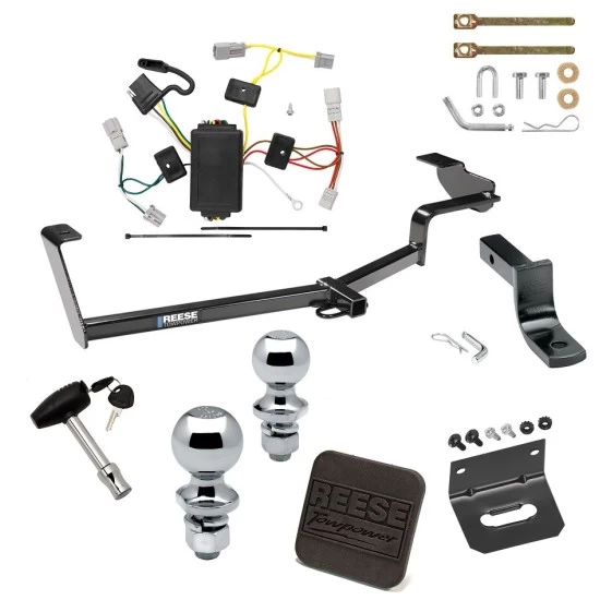 Ultimate Tow Package For 06-15 Honda Civic Coupe Trailer Hitch w/ Wiring Draw-Bar Dual 2" and 1-7/8" Ball Lock Bracket Cover 1-1/4" Receiver Reese