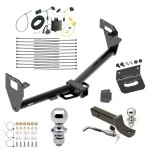 Ultimate Tow Package For 15-23 Jeep Renegade All Models Trailer Hitch w/ Wiring 2" Drop Mount Dual 2" and 1-7/8" Ball Lock Bracket Cover 2" Receiver Reese