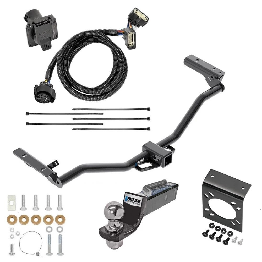 Trailer Hitch Tow Package w/ 7-Way RV Wiring For 11-19 Ford Explorer All Models w/ 2" Drop Mount 2" Ball Class 3 2" Receiver Reese