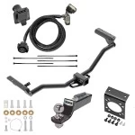 Trailer Hitch Tow Package w/ 7-Way RV Wiring For 11-19 Ford Explorer All Models w/ 2" Drop Mount 2" Ball Class 3 2" Receiver Reese
