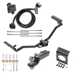 Trailer Hitch Tow Package w/ 7-Way RV Wiring For 11-19 Ford Explorer All Models w/ 2" Drop Mount 2" Ball Class 3 2" Receiver Reese