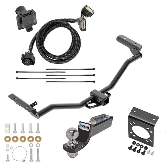 Trailer Hitch Tow Package w/ 7-Way RV Wiring For 11-19 Ford Explorer All Models w/ 2" Drop Mount 2" Ball Class 3 2" Receiver Reese