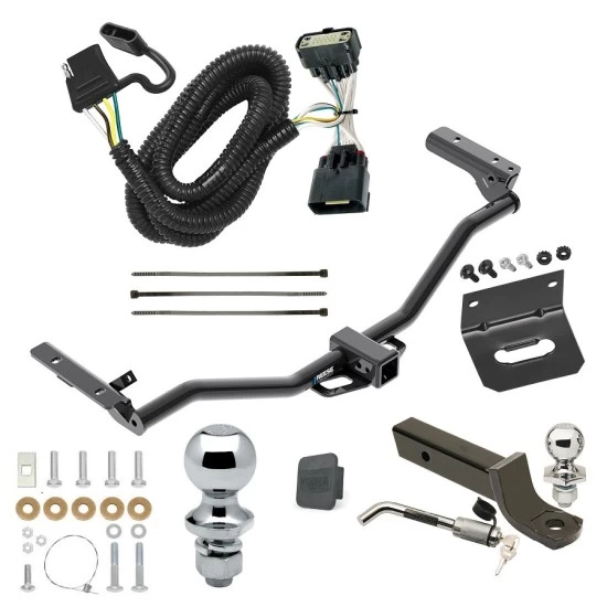 Ultimate Tow Package For 11-19 Ford Explorer All Models Trailer Hitch w/ Wiring 2" Drop Mount Dual 2" and 1-7/8" Ball Lock Bracket Cover 2" Receiver Reese