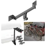 Trailer Hitch w/ 4 Bike Rack For 18-27 Audi Q5 SQ5 Approved for Recreational & Offroad Use Carrier for Adult Woman or Child Bicycles Foldable