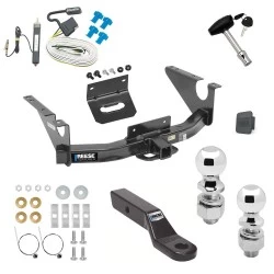 Ultimate Class 5 11K Tow Package For 11-18 RAM 09-10 Dodge Ram 1500 11-18 RAM 1500 19-24 Classic Trailer Hitch w/ Wiring Dual 2" and 2-5/16" Ball 2" Drop Mount Lock Bracket Cover 2" Receiver Reese
