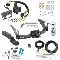 Class 5 11K Trailer Hitch Tow Package w/ 7-Way RV Wiring For 11-18 RAM 09-10 Dodge Ram 1500 11-18 RAM 1500 19-24 Classic w/ 2-5/16" Ball 2" Drop Mount 2" Receiver Reese