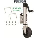 Fulton F2 Trailer Jack 1,600 lbs. Bolt-On w/ Single Wide Wheel Fits 3"x3" & 3'x4" Frames