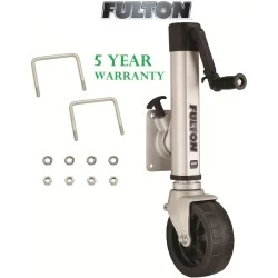 Fulton F2 Trailer Jack 1,600 lbs. Bolt-On w/ Single Wide Wheel Fits 3"x3" & 3'x4" Frames