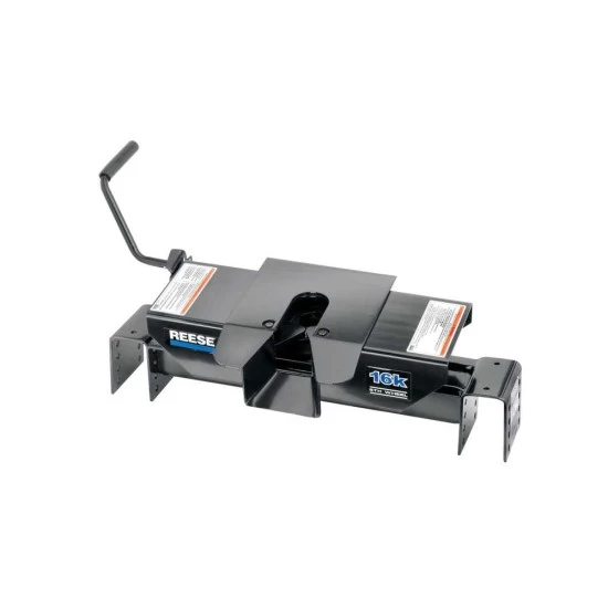 Reese Dual Jaw 16K Fifth Wheel Trailer Hitch w/ Round Tube Slider and Rails For 2002-2008 Dodge Ram 1500 2003-2012 Ram 2500 3500 Truck Base Rail Kit 5th Wheel Brackets Hardware