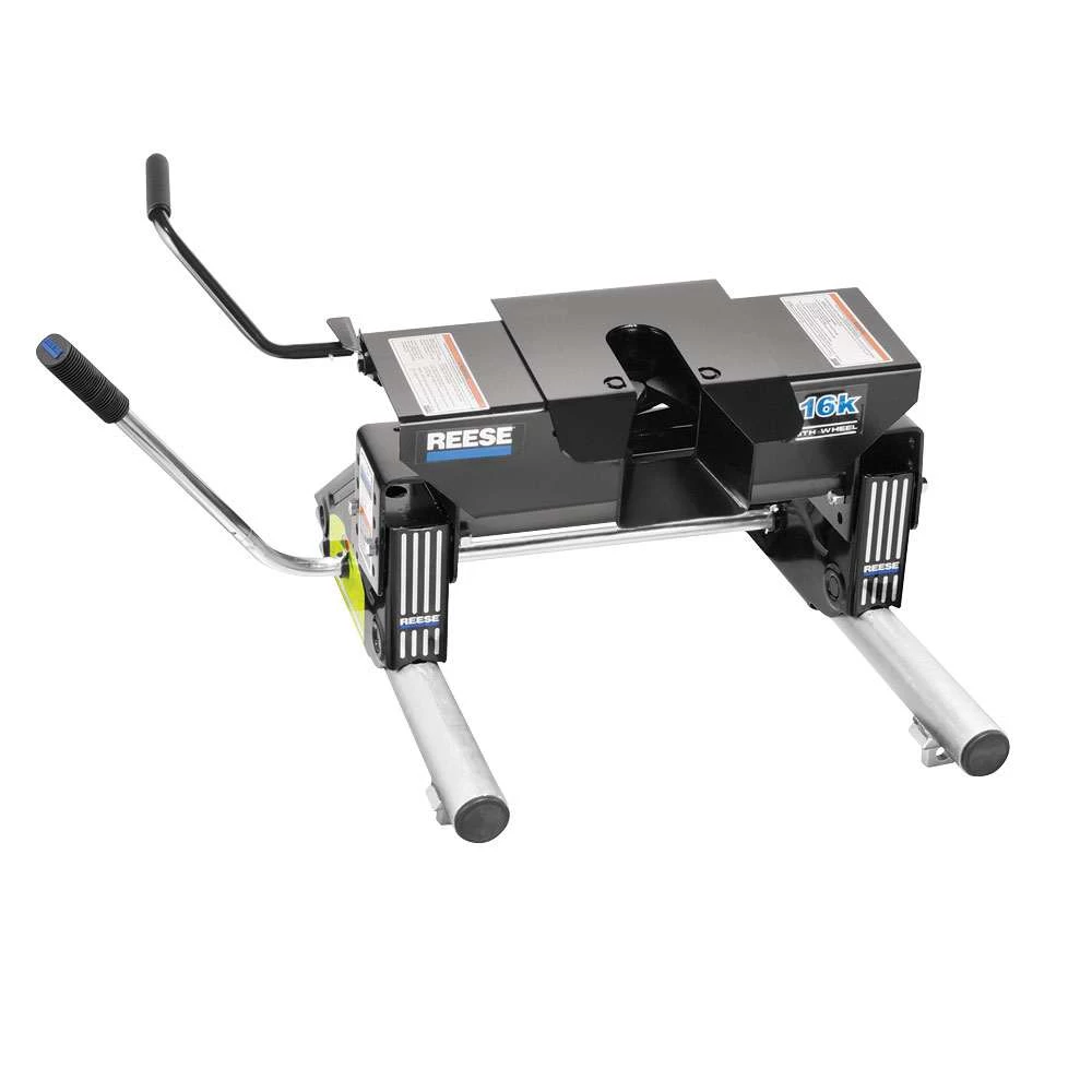 Reese Dual Jaw 16K Fifth Wheel Trailer Hitch w/ Round Tube Slider 5th Wheel Trailer Hitch Fits Industry Standard Above Bed Rail Kit by Reese Pro Series Husky Curt Valley