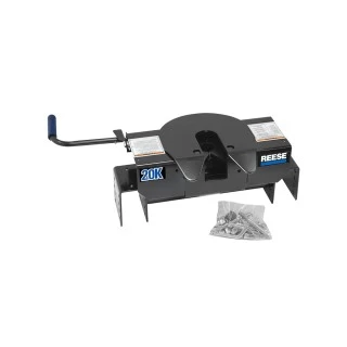 Reese Dual Jaw 20K Fifth Wheel Trailer Hitch w/ Kwik Slide Slider and Rails For 2002-2008 Dodge Ram 1500 2003-2012 Ram 2500 3500 Truck Base Rail Kit 5th Wheel Brackets Hardware