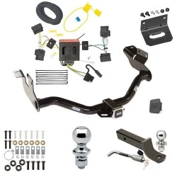 Ultimate Tow Package For 05-11 Mercury Mariner 08-11 Mazda Tribute 08-12 Ford Escape Trailer Hitch w/ Wiring 2" Drop Mount Dual 2" and 1-7/8" Ball Lock Bracket Cover 2" Receiver Reese