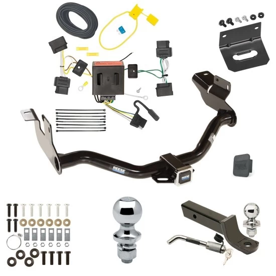 Ultimate Tow Package For 05-11 Mercury Mariner 08-11 Mazda Tribute 08-12 Ford Escape Trailer Hitch w/ Wiring 2" Drop Mount Dual 2" and 1-7/8" Ball Lock Bracket Cover 2" Receiver Reese