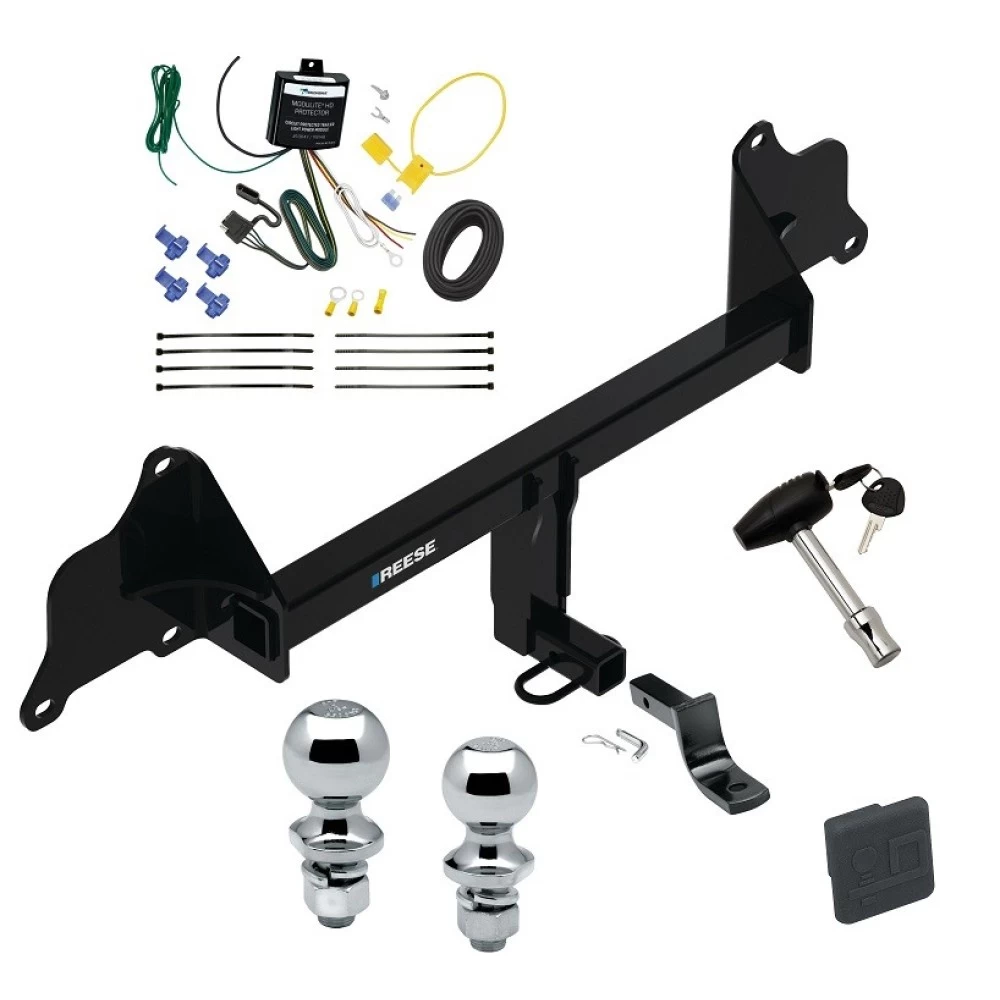 Reese Trailer Tow Hitch For 17-19 Tesla 3 All Models Deluxe Package Wiring 2" and 1-7/8" Ball and Lock