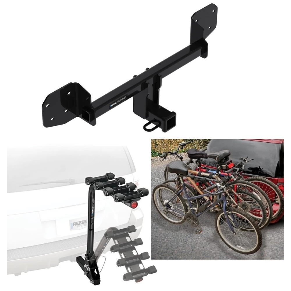 Trailer Hitch w/ 4 Bike Rack For 10-19 Subaru Outback 10-12 Except Sport Approved for Recreational & Offroad Use Carrier for Adult Woman or Child Bicycles Foldable