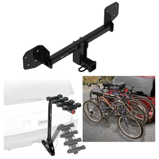 Trailer Hitch w/ 4 Bike Rack For 10-19 Subaru Outback 10-12 Except Sport Approved for Recreational & Offroad Use Carrier for Adult Woman or Child Bicycles Foldable