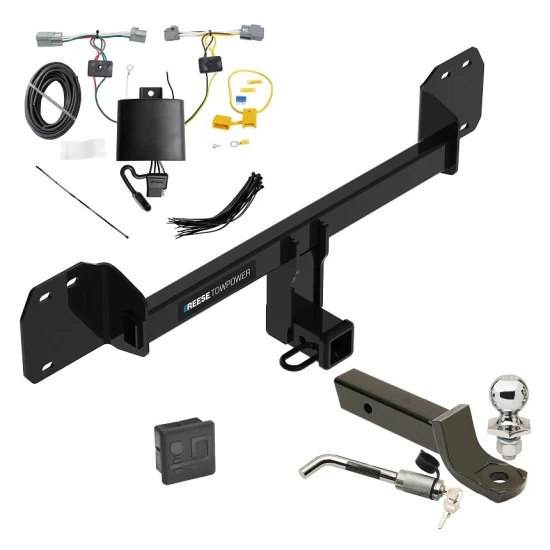 Reese Trailer Tow Hitch For 19-26 Volvo XC40 19-24 XC40 Recharge 22-24 C40 Recharge 25-26 EX40 Deluxe Package Wiring 2" Ball Mount and Lock