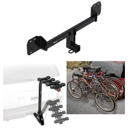 Trailer Hitch w/ 4 Bike Rack For 19-26 Volvo XC40 19-24 XC40 Recharge 22-24 C40 Recharge 25-26 EX40 Approved for Recreational & Offroad Use Carrier for Adult Woman or Child Bicycles Foldable