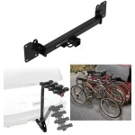 Trailer Hitch w/ 4 Bike Rack For 18-23 Land Rover Range Rover Velar Approved for Recreational & Offroad Use Carrier for Adult Woman or Child Bicycles Foldable