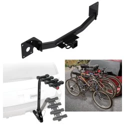 Trailer Hitch w/ 4 Bike Rack For 19-26 Cadillac XT4 Approved for Recreational & Offroad Use Carrier for Adult Woman or Child Bicycles Foldable