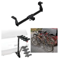 Trailer Hitch w/ 4 Bike Rack For 20-26 Ford Escape Except PHEV Approved for Recreational & Offroad Use Carrier for Adult Woman or Child Bicycles Foldable