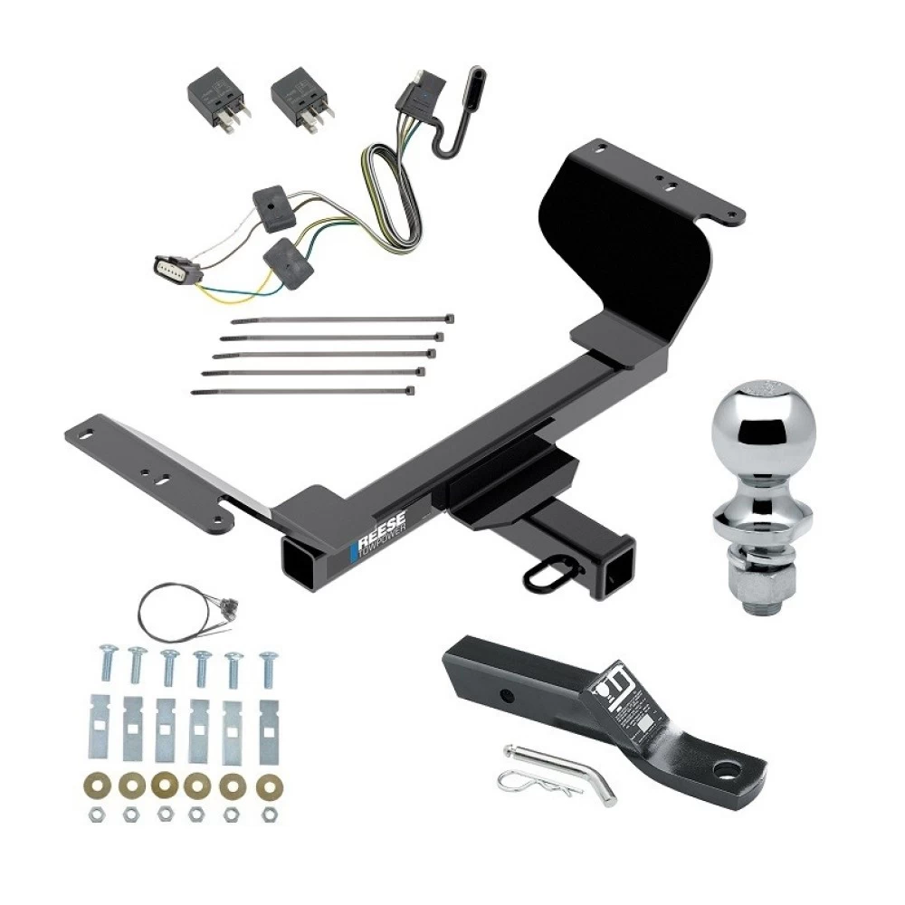 Reese Trailer Tow Hitch For 18-25 GMC Terrain 18-26 Chevy Equinox Gasoline, w/ Factory Tow PKG 2" Receiver Complete Package w/ Wiring and 1-7/8" Ball