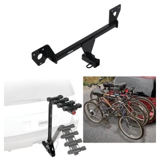 Trailer Hitch w/ 4 Bike Rack For 21-27 Chevy Trailblazer 20-27 Buick Encore GX Approved for Recreational & Offroad Use Carrier for Adult Woman or Child Bicycles Foldable