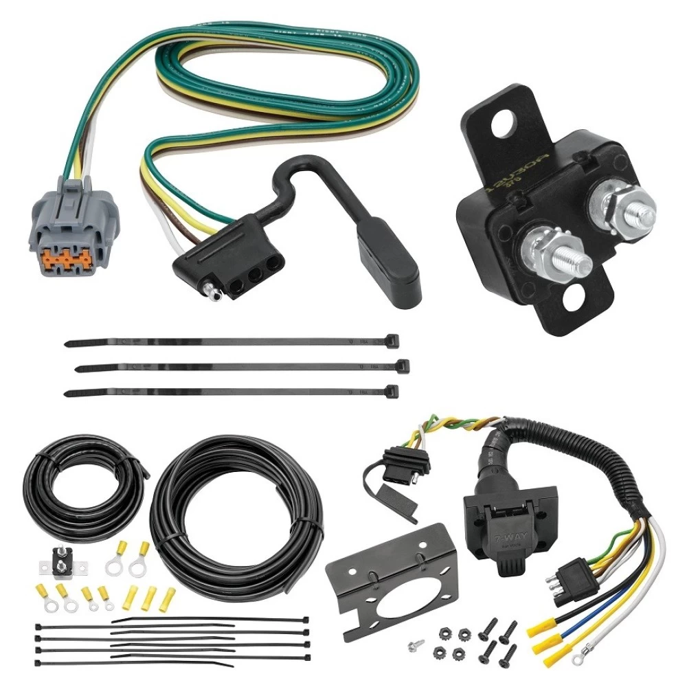 Trailer Hitch 7 Way RV Wiring Kit For 05-23 Nissan Frontier 05-07 Pathfinder 05-15 Xterra 09-12 Suzuki Equator Plug Prong Pin Brake Control Ready