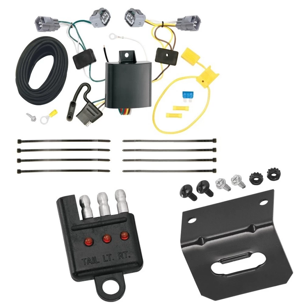 Reese Trailer Wiring and Bracket w/ Light Tester For 14-18 Jeep Cherokee Plug & Play 4-Flat Harness