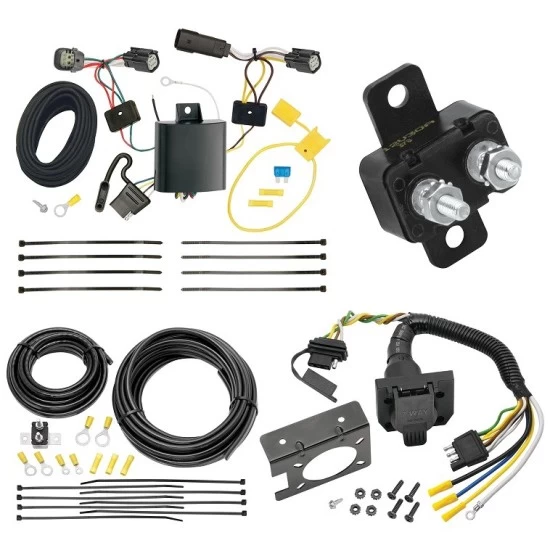 Trailer Hitch 7 Way RV Wiring Kit For 15-18 Ford Edge Plug Prong Pin Brake Control Ready