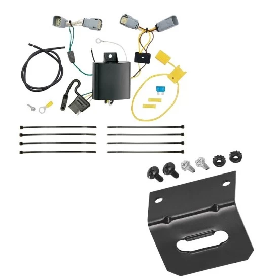 Reese Trailer Wiring and Bracket For 15-23 Chrysler 300 Plug & Play 4-Flat Harness