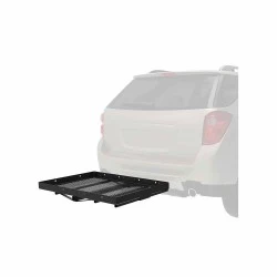 Reese Solo Cargo Carrier Basket Rack Trailer Hitch Mount 400 lbs Capacity 48” x 32” Platform Storage Luggage Car Truck SUV Box Shelf