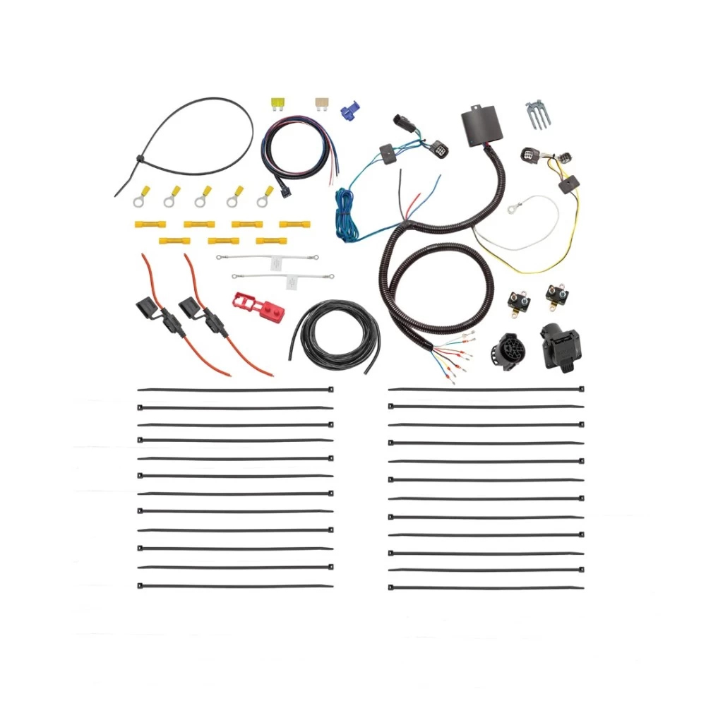 Trailer Hitch Tow Package w/ 7-Way RV Wiring For 11-16 Chrysler Town and Country 21-21 Grand Caravan 11-20 Dodge Grand Caravan 12-15 RAM C/V w/ 2" Drop Mount 2" Ball Class 3 2" Receiver Reese