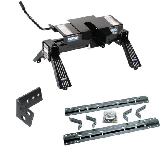 Reese Dual Jaw 16K Fifth Wheel Trailer Hitch W/ Rails For 2002-2008 Dodge Ram 1500 2003-2012 Ram 2500 3500 Base Rail Kit 5th Wheel Brackets Hardware