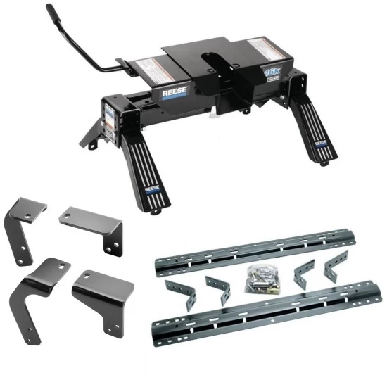Reese Dual Jaw 16K Fifth Wheel Trailer Hitch W/ Rails For 2009-2018 Dodge Ram 1500 2019-2024 Ram 1500 Classic Old Body Base Rail Kit 5th Wheel Brackets Hardware