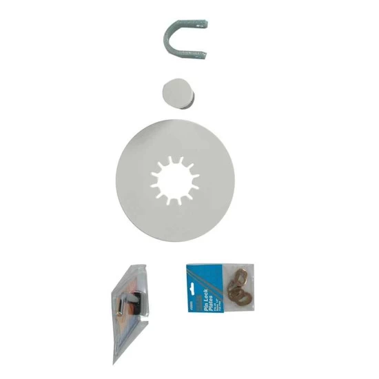 Reese Fifth Wheel Trailer Hitch Starter Kit 10" Round Lube Plate 1/4" Thick, Lube, Cover, King Pin Lock, Lock Links
