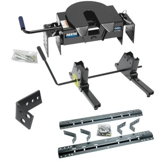 Reese 15K Fifth Wheel Trailer Hitch w/ Slider and Rails For 02-10 Dodge Ram 1500 2500 3500 11-12 RAM 2500 3500 Base Rail Kit 5th Wheel Brackets Hardware