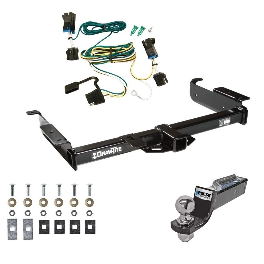 Tow Package For 03-14 Chevy Express GMC Savana 1500 03-23 2500 3500 Trailer Hitch w/ Wiring 2" Drop Mount 2" Ball 2" Receiver Tow Package For 03-14 Chevy Express GMC Savana 1500 03-23 2500 3500 Trailer Hitch w/ Wiring 2" Drop Mount 2" Ball 2" Receiver