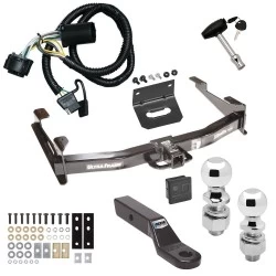 Ultimate Class 5 13K Tow Package For 01-10 Chevy Silverado GMC Sierra 2500 HD 3500 HD 07-07 Classic Trailer Hitch w/ Wiring Dual 2" and 2-5/16" Ball 2" Drop Mount Lock Bracket Cover 2" Receiver