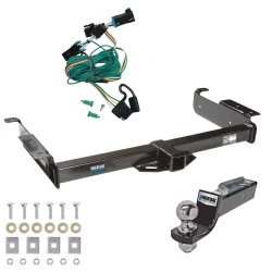 Tow Package For 96-99 Chevy Express GMC Savana 1500 2500 3500 Trailer Hitch w/ Wiring 2" Drop Mount 2" Ball 2" Receiver Reese