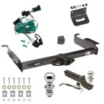 Ultimate Tow Package For 96-99 Chevy Express GMC Savana 1500 2500 3500 Trailer Hitch w/ Wiring 2" Drop Mount Dual 2" and 1-7/8" Ball Lock Bracket Cover 2" Receiver Reese