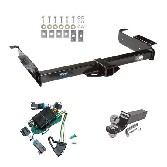 Reese Trailer Tow Hitch For 00-02 Chevrolet Express GMC Savana 1500 2500 3500 Complete Package w/ Wiring and 2" Ball